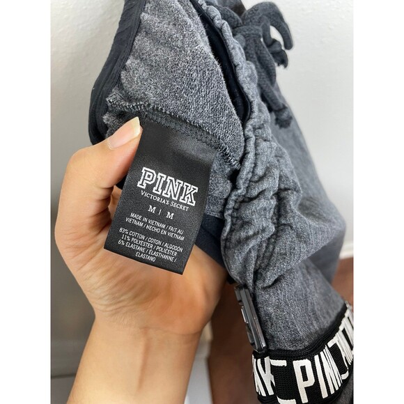 PINK Victoria’s Secret Lounge Set Sweater & Joggers Women’s Black Gray Size M - Picture 5 of 5